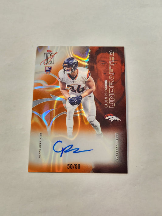 2025 Topps Signature Class Caden Prieskorn Orange Wave Rookie Refractor On Card Auto #50/50