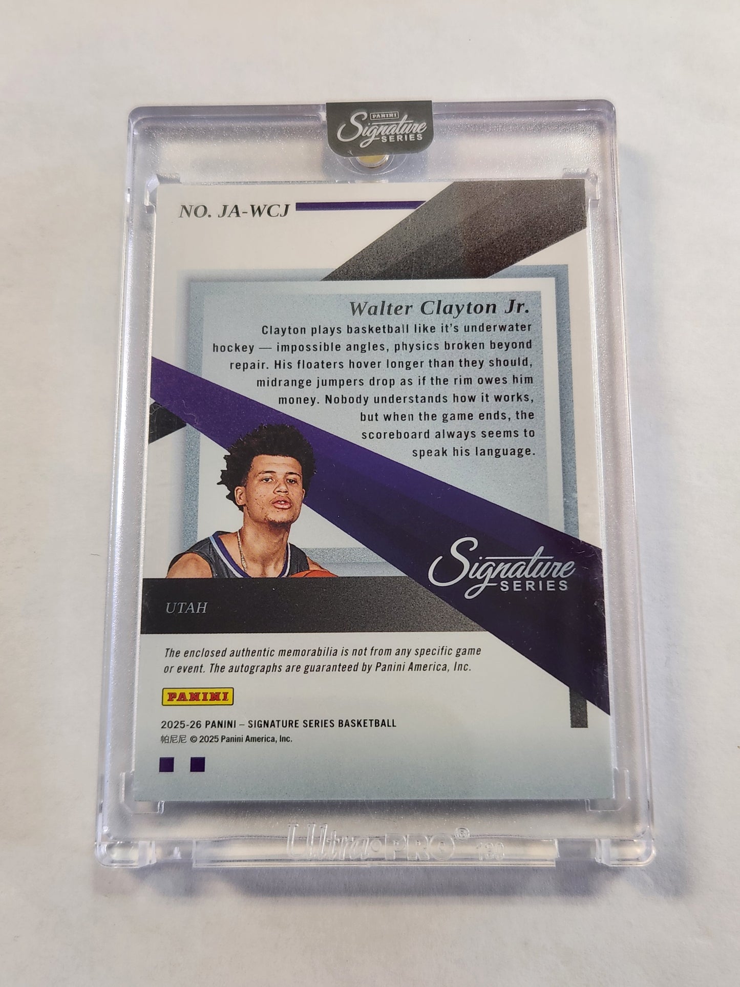 2025 Signature Series Walter Clayton Jr Rookie Dual Color Patch On Card Auto #/49