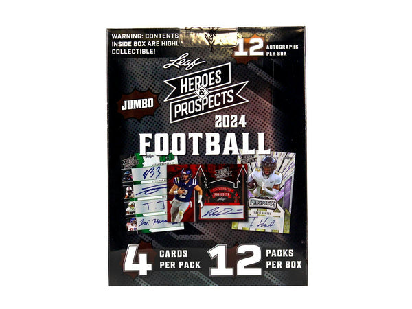 2024 Leaf Heroes & Prospects Football (1) Jumbo Hobby Box