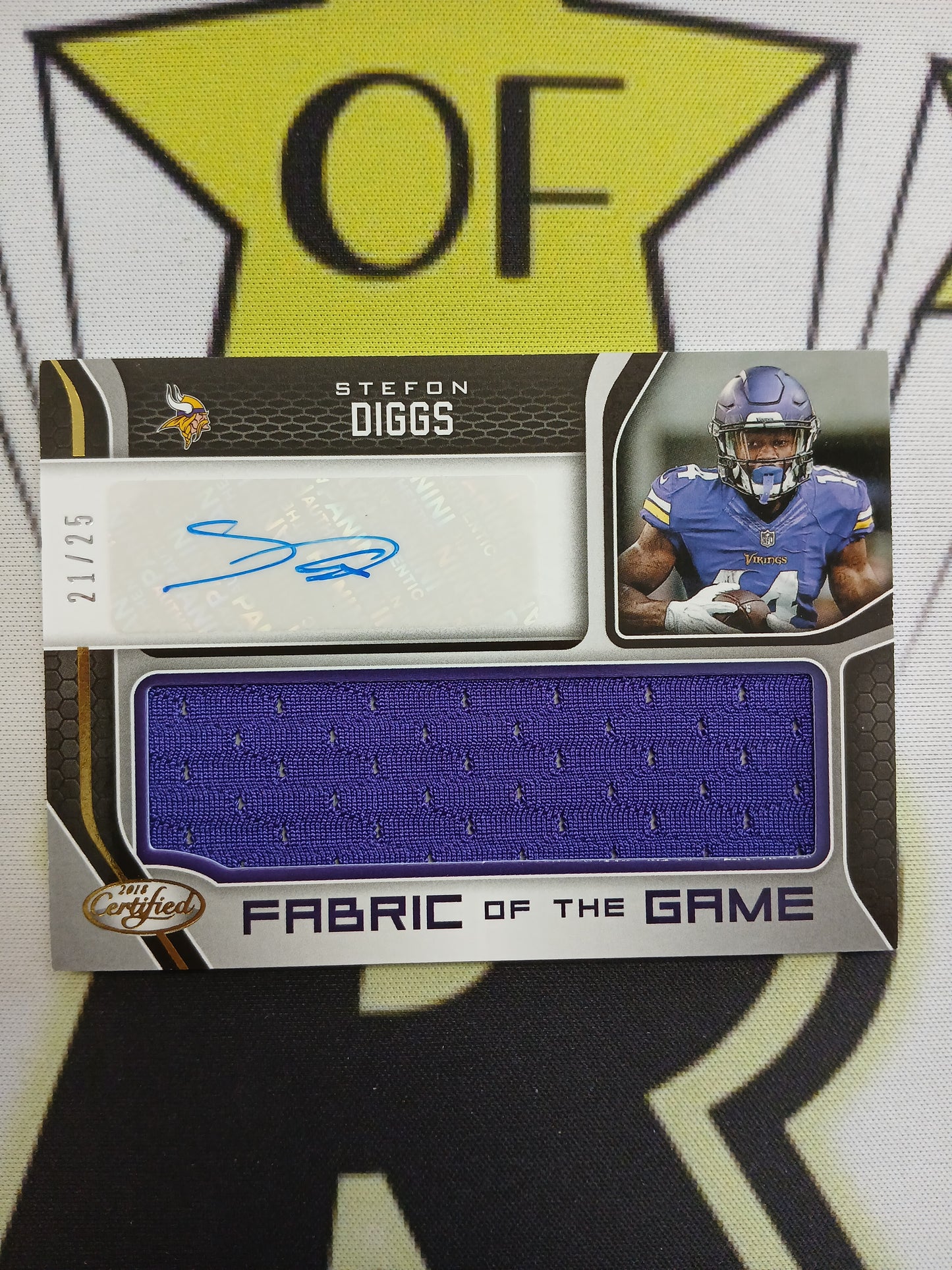 2018 Certified Stefon Diggs Fabric of the Game Patch Auto #/25