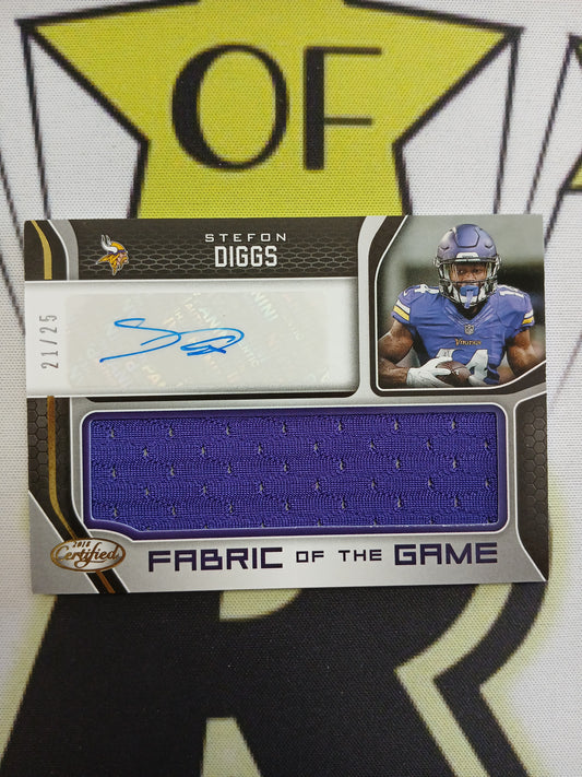 2018 Certified Stefon Diggs Fabric of the Game Patch Auto #/25
