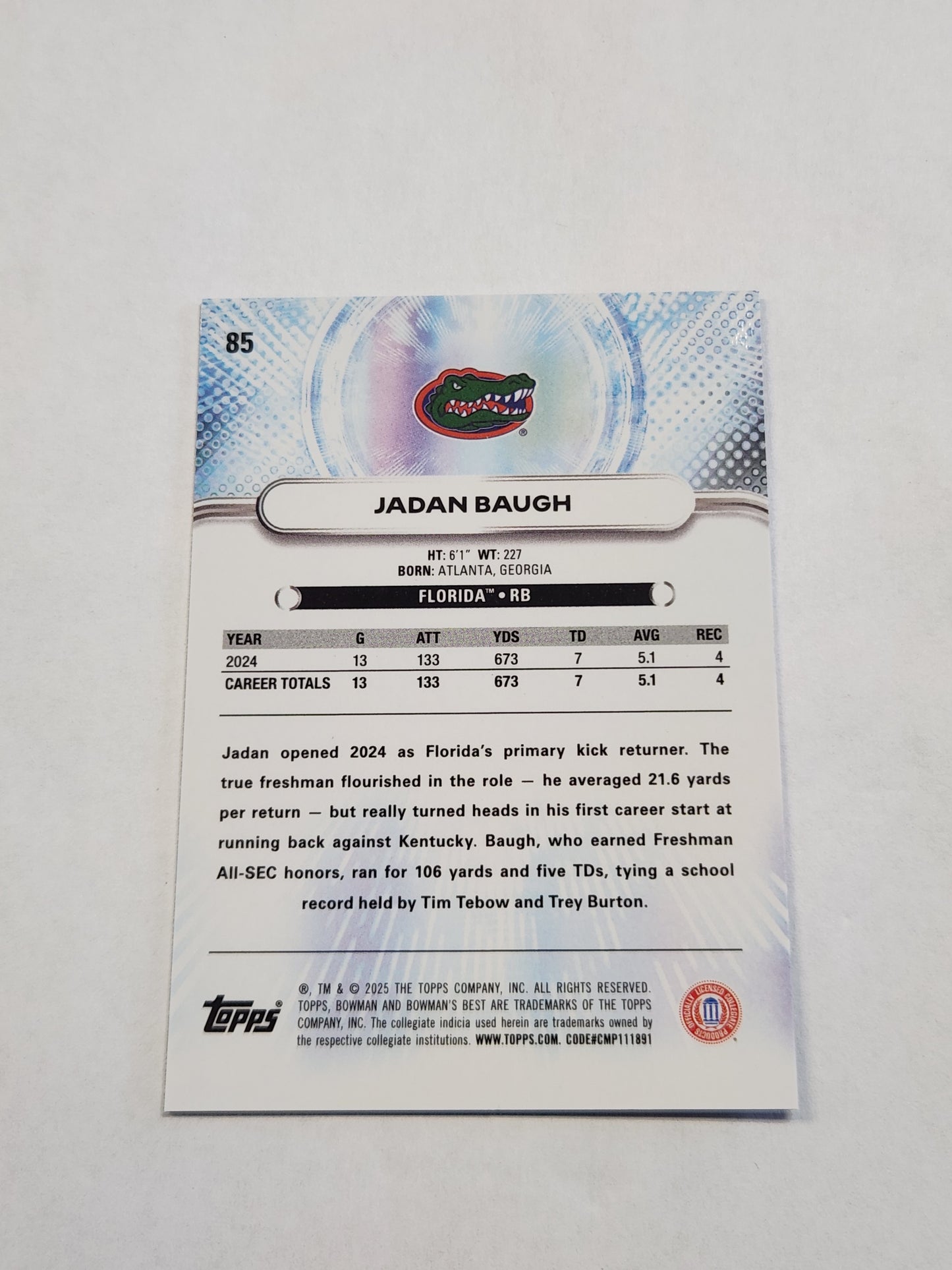 2025 Bowman Best U Jadan Baugh True Orange Refractor #/25 Team Color Match