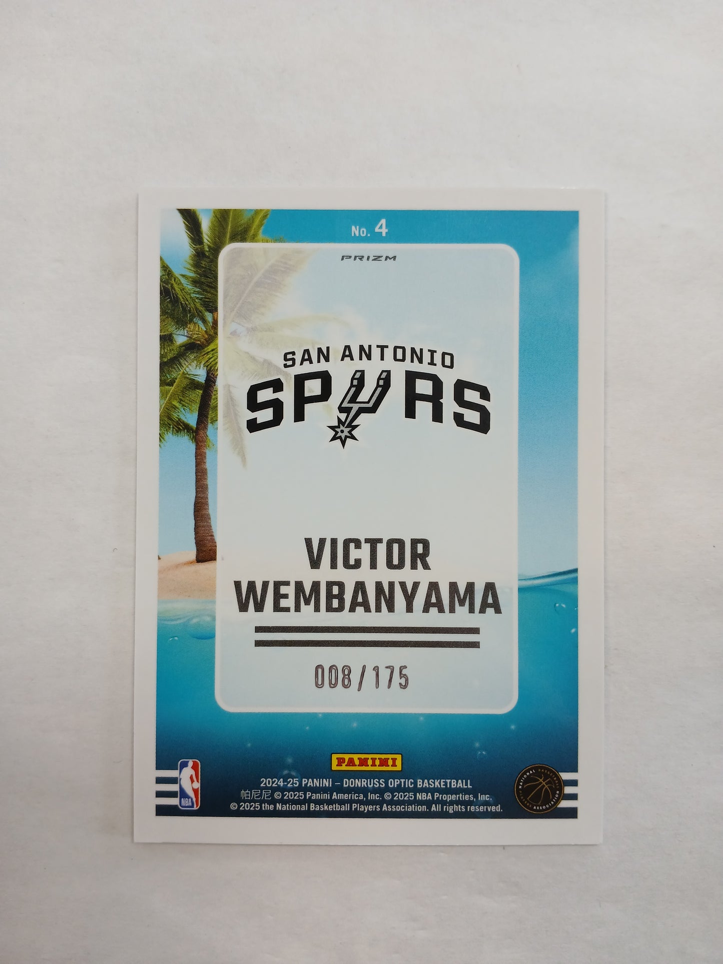 2024 Donruss Optic Victor Wembanyama Splash! Blue Hyper #/175