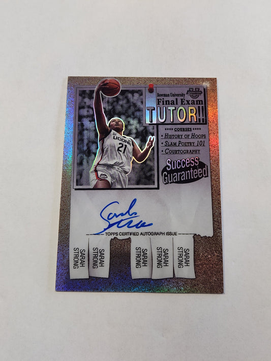 2025 Bowman Chrome U Sarah Strong Final Exam Tutor On Card Auto Refractor