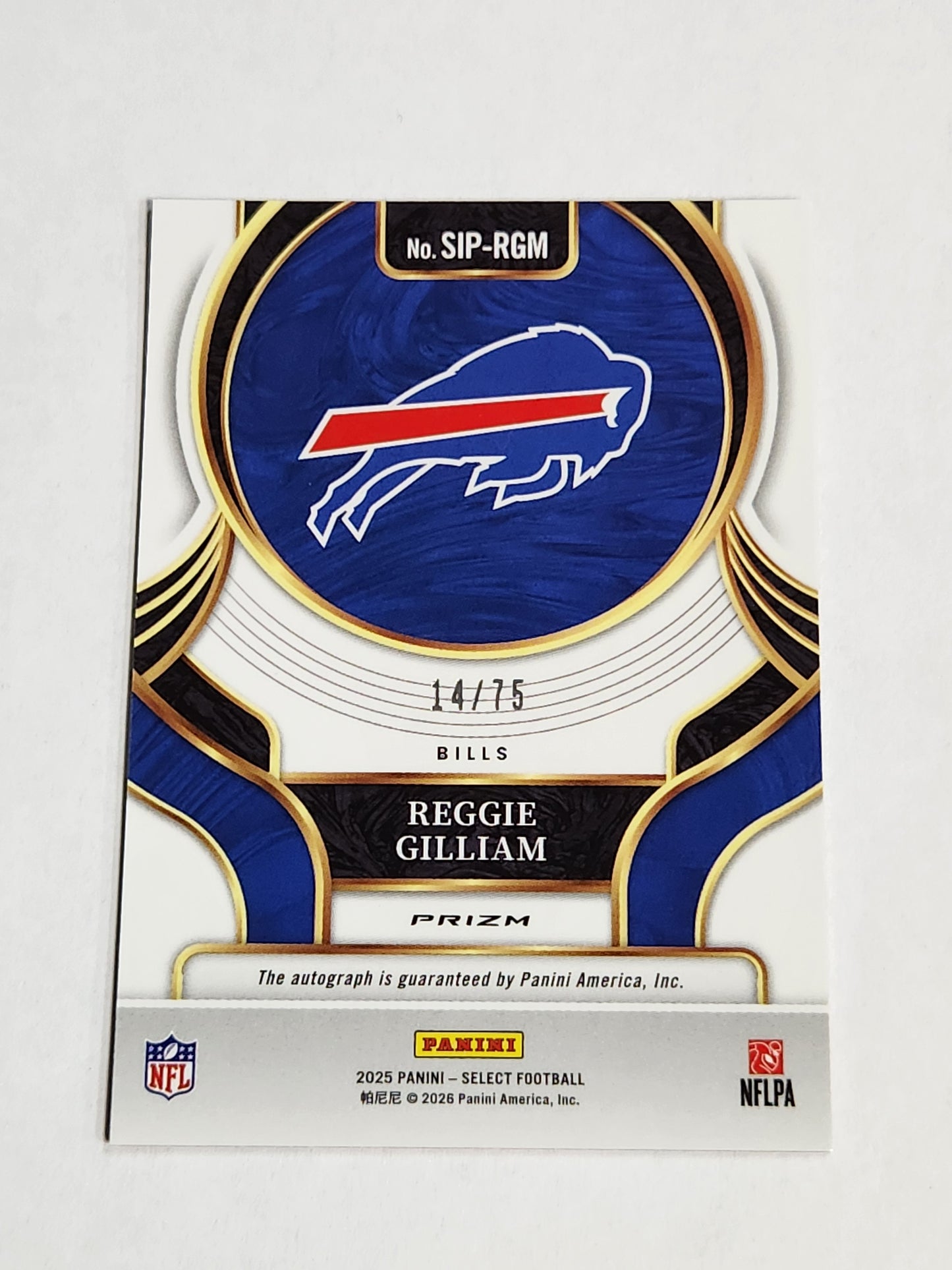 2025 Select Reggie Gilliam Auto Red #/75