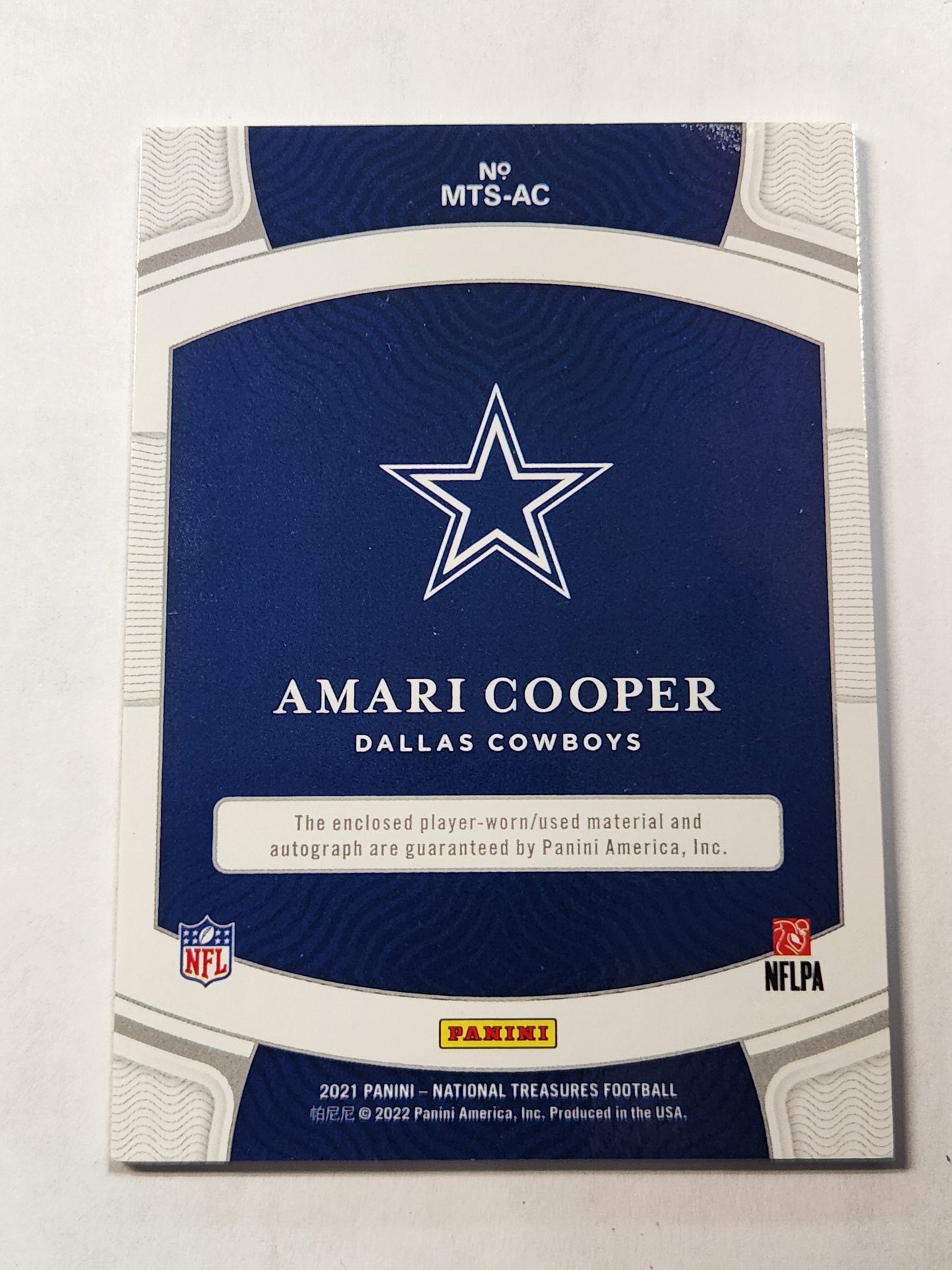 2021 National Treasures Amari Cooper # /49 Material Treasures