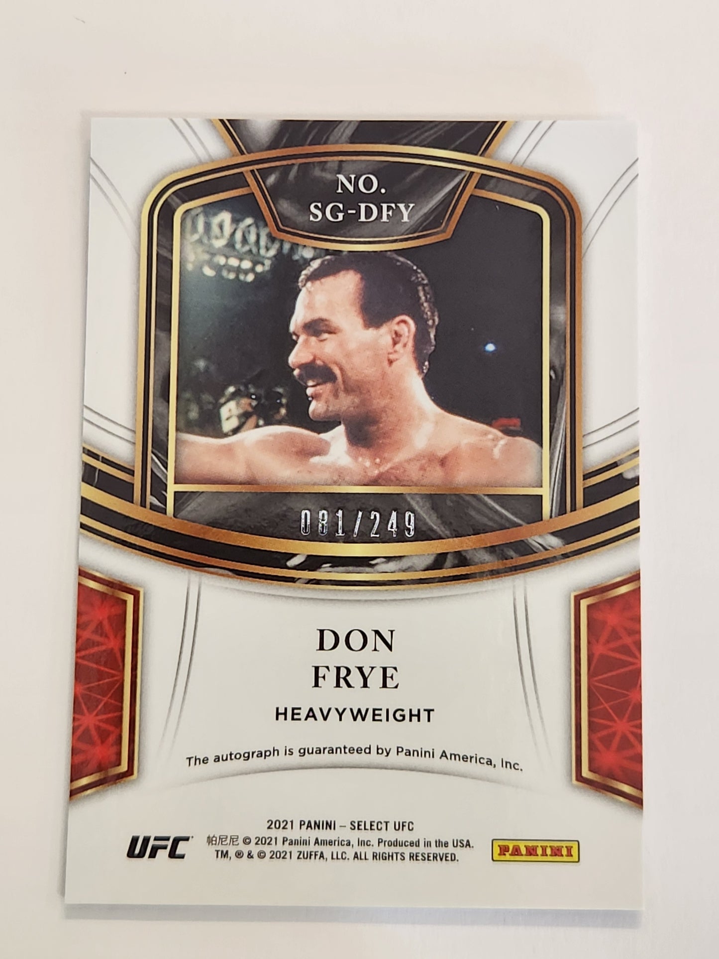 2021 Select UFC Don Frye Auto Heavyweight #/249