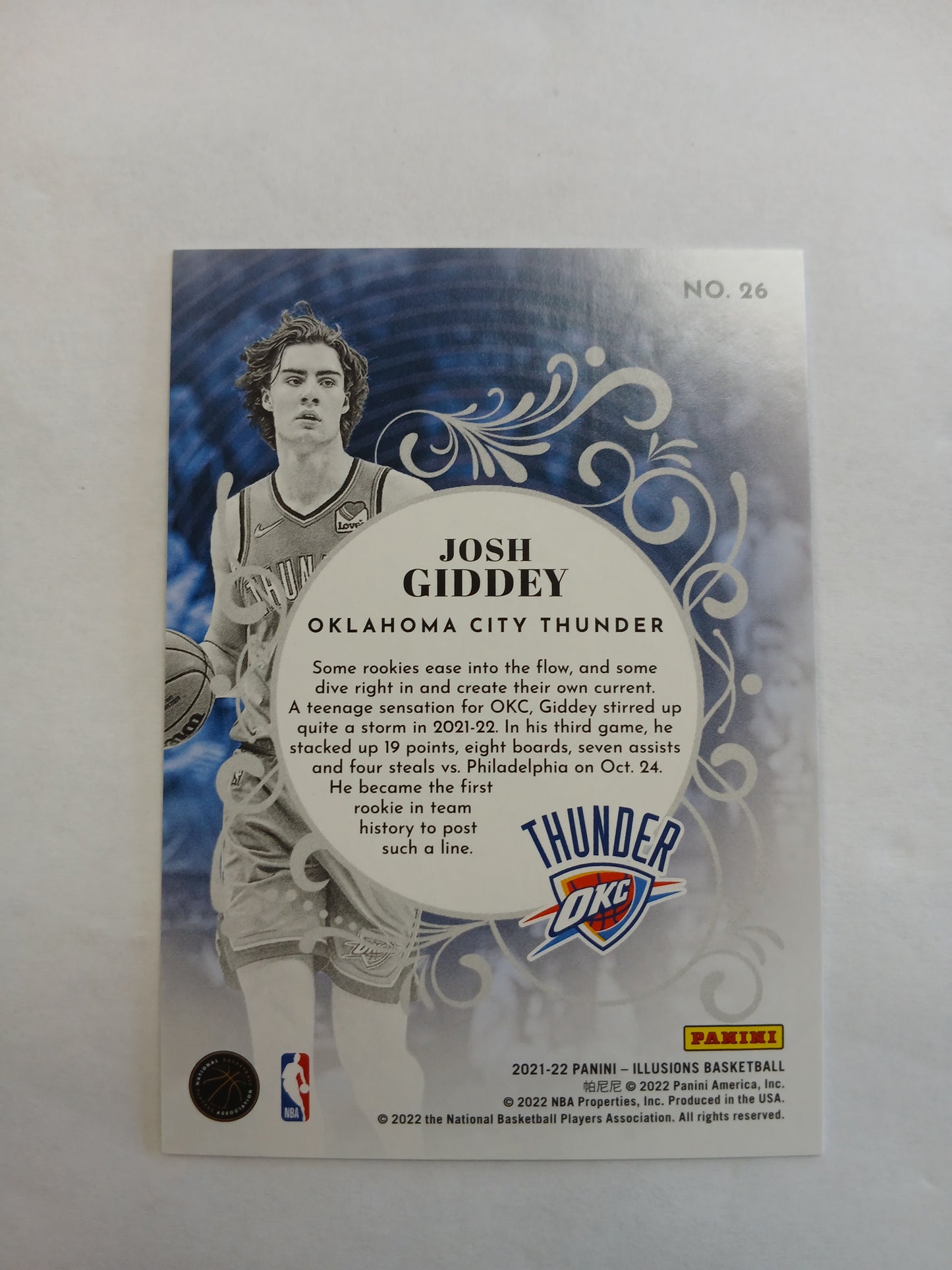 2021 Illusions Josh Giddey King of Cards Rookie Yellow Red #/25