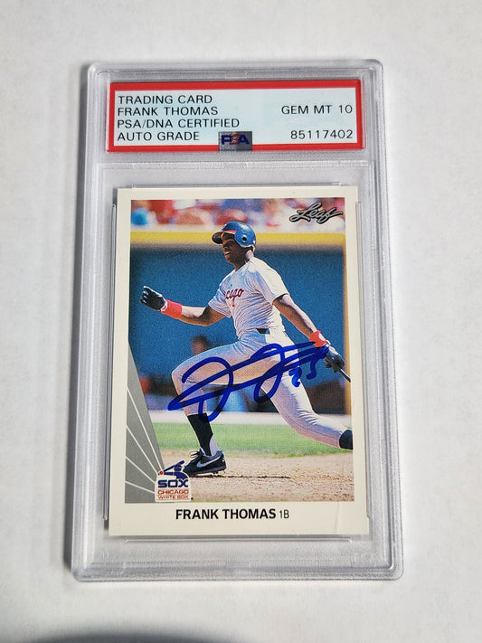 1990 Leaf Frank Thomas Rookie On Card In Person Auto PSA 10 Auto Grade