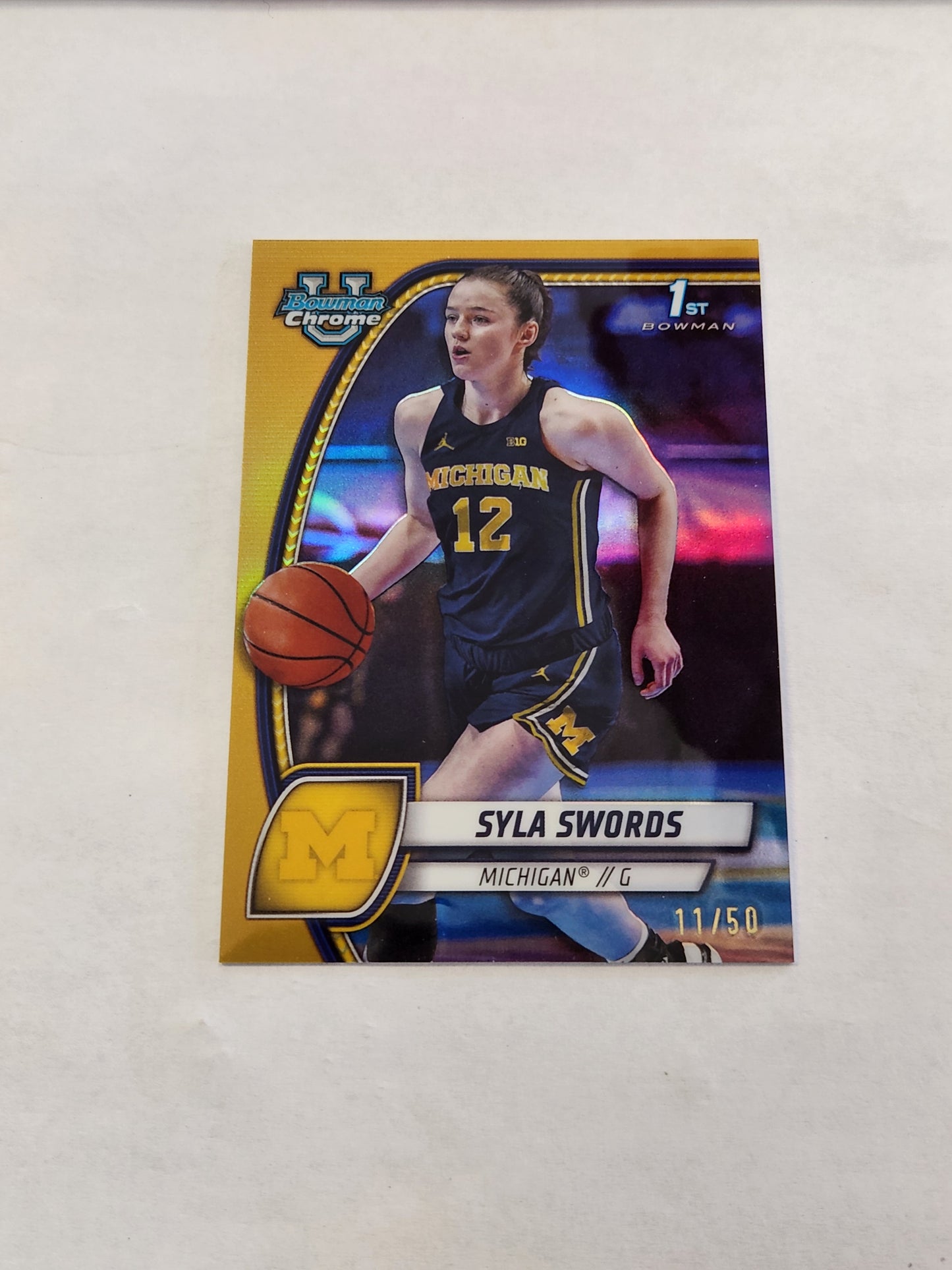 2025 Bowman Chrome U Syla Swords 1st Bowman True Gold Refractor #/50