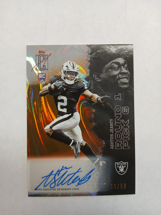 2025 Topps Signature Class Ashton Jeanty Orange Wave Rookie Auto #/50