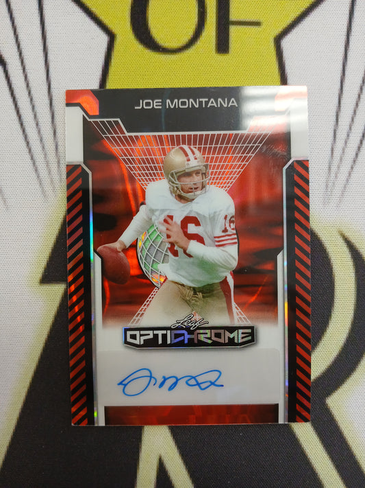 2025 Leaf Optichrome Joe Montana Orange Wave Auto #1/2