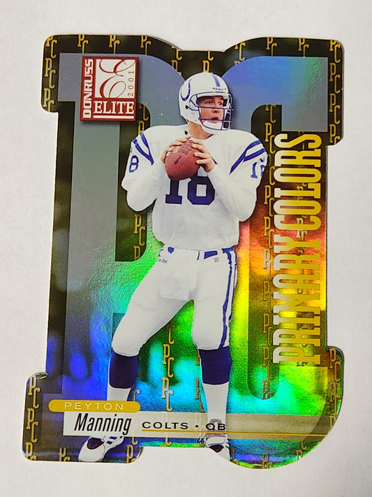 2001 Donruss Elite Peyton Manning Primary Colors Die Cut #/75