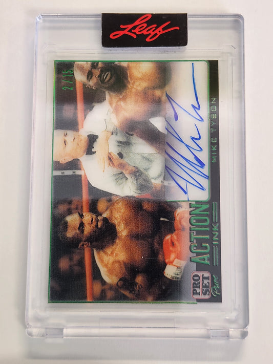 2023 Leaf Pro Set Pure Mike Tyson Action Ink Auto Green #/15