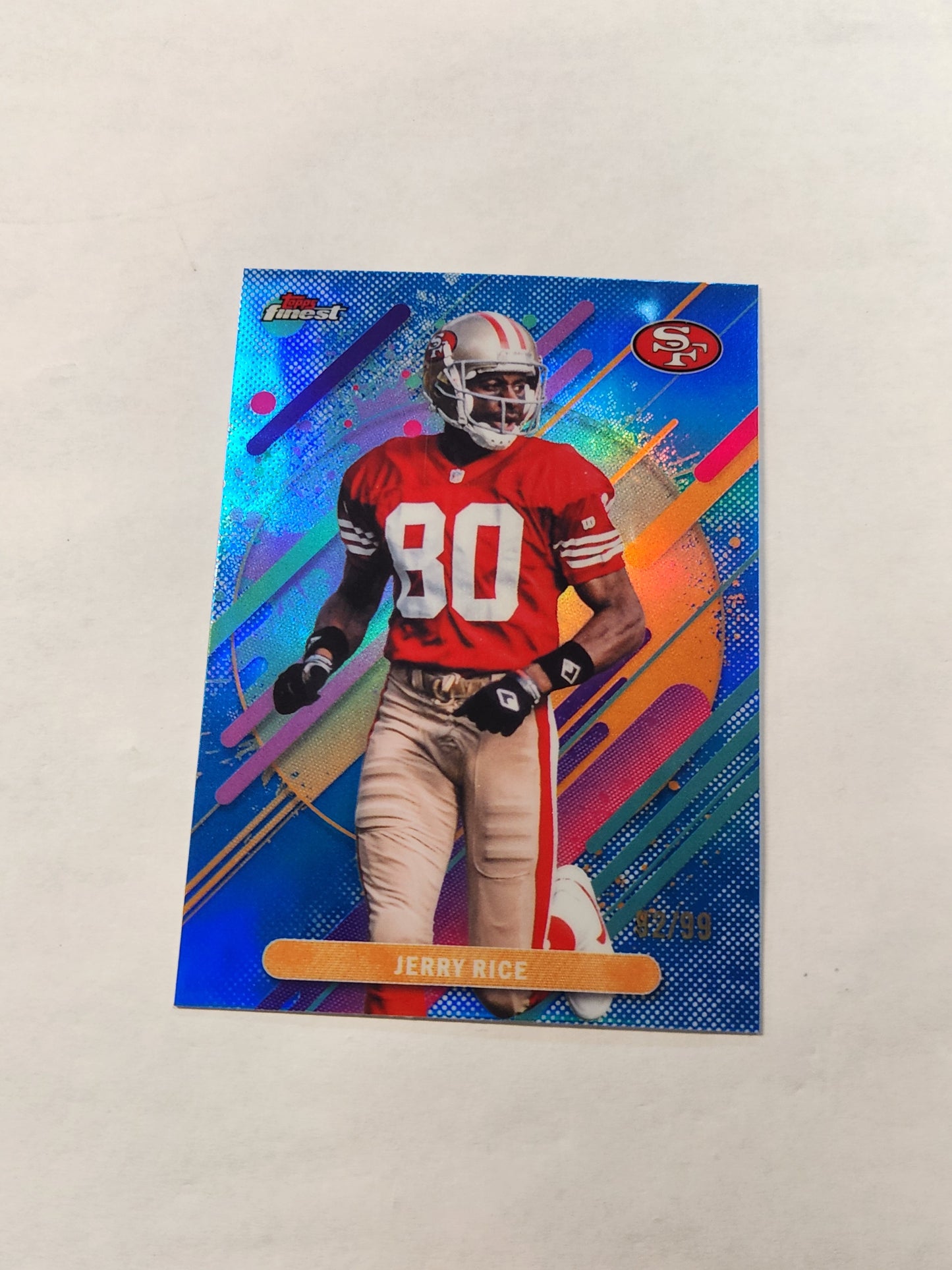 2025 Topps Finest Jerry Rice Rare Blue Refractor #/99