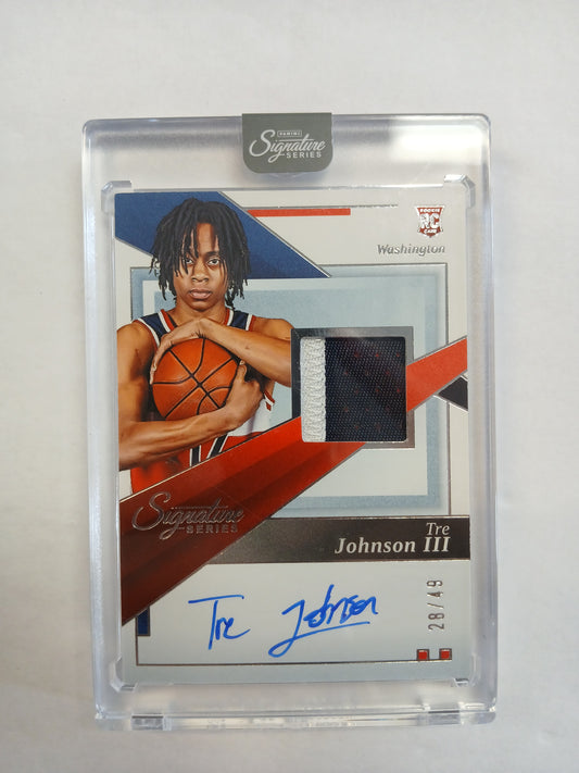 2025 Signature Series Tre Johnson Rookie Dual Color Patch On Card Auto #/49