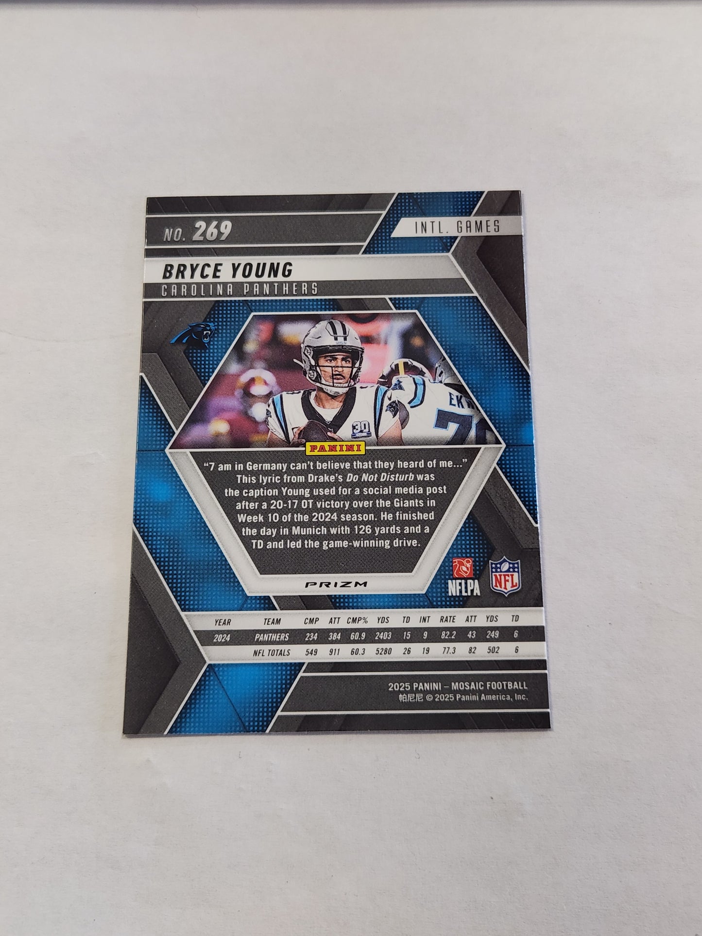 2025 Mosaic Bryce Young Germany Games Honeycomb Case Hit SSP