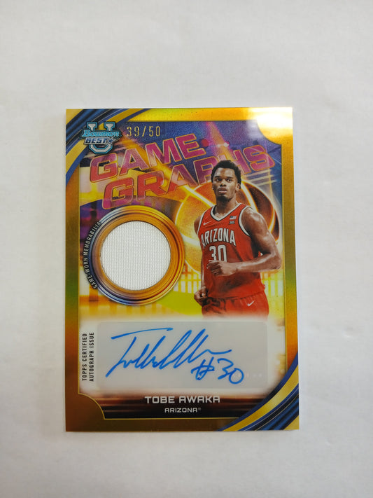 2026 Bowman Best U Tobe Awaka Game Graphs Patch Auto Gold Refractor #/50