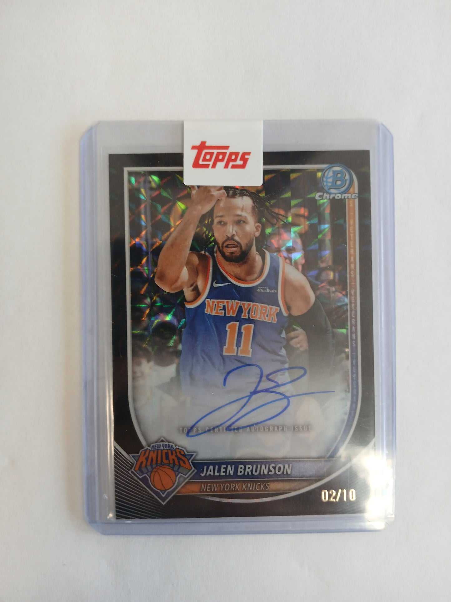 2025 Bowman Chrome Jalen Brunson On Card Auto Black Geometric Refractor #/10