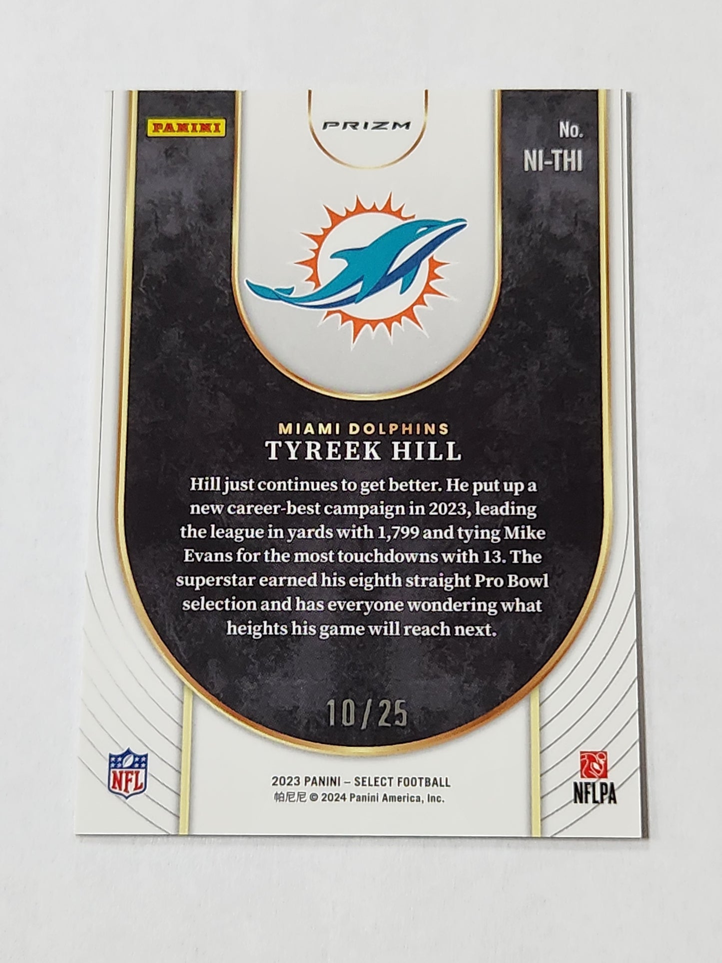 2023 Panini Select Neon Icons Tyreek Hill /25 SP NI-THI JSY #