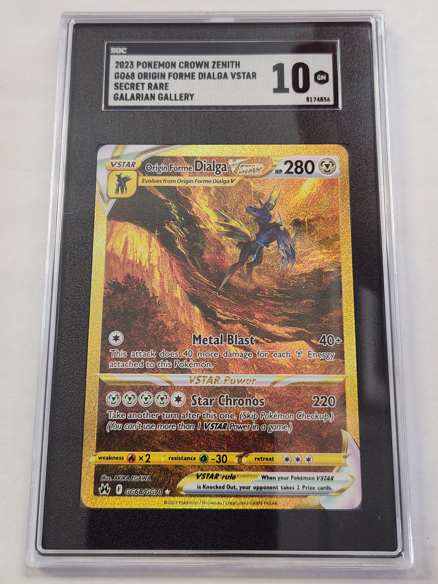 2023 Pokemon Crown Zenith Origin Forme Dialga VSTAR Secret Rare Galarian Gallery SGC 10