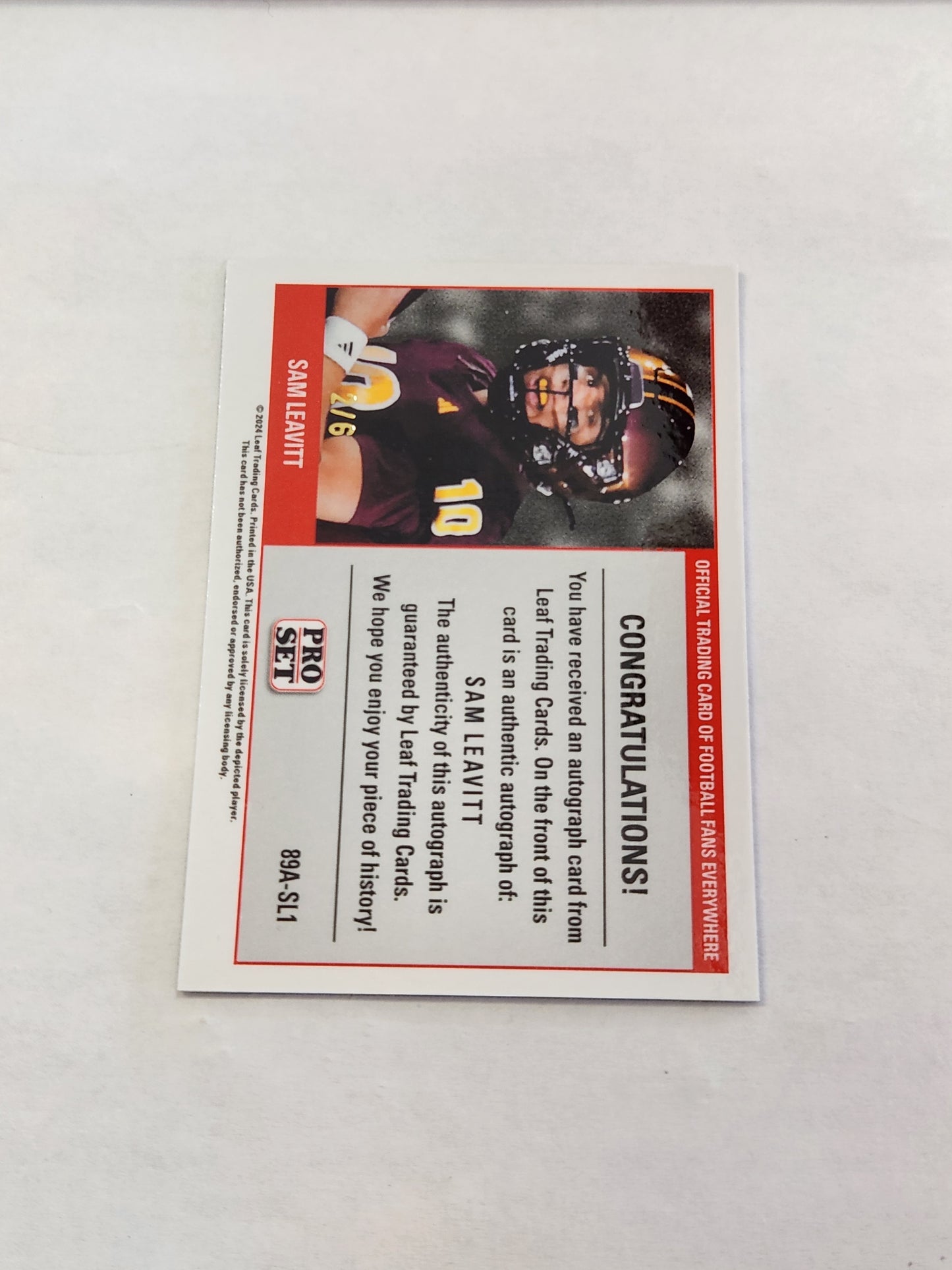 2024 Leaf Pro Set Sam Leavitt Black Shimmer Auto #/6
