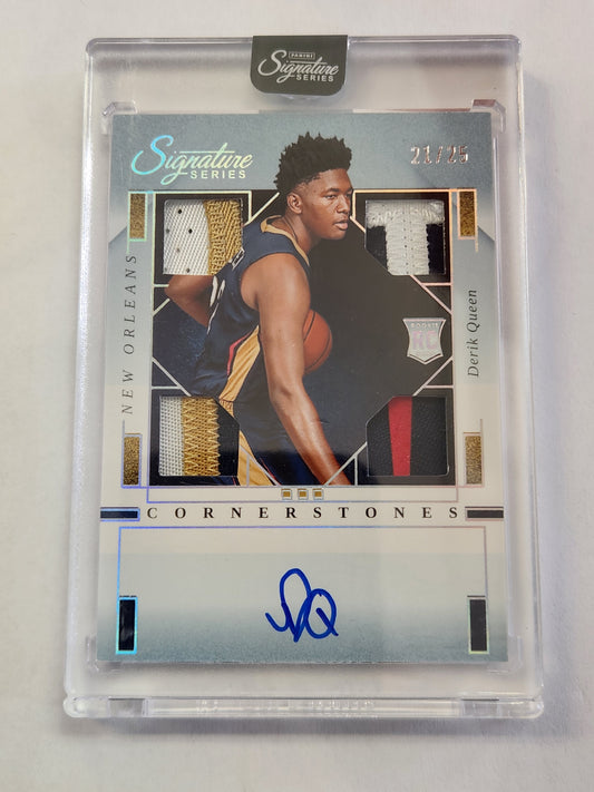 2025 Signature Series Derik Queen Cornerstones RC Rookie On Card Auto #/25 Quad Patch