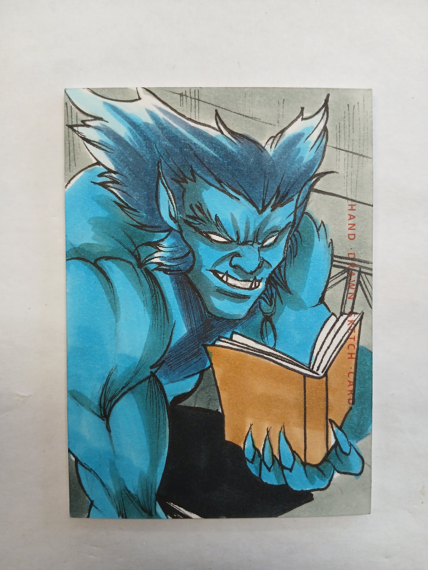 Finding Unicorn Marvel Evolution The Beast X-Men Sketch Card #1/1 One of One Artist Alvin Manald