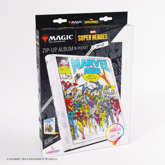 Magic: The Gathering Marvel Superheroes Zip-Up Album 18-Pocket (Marvel Age) - GameGenic Storage Albums