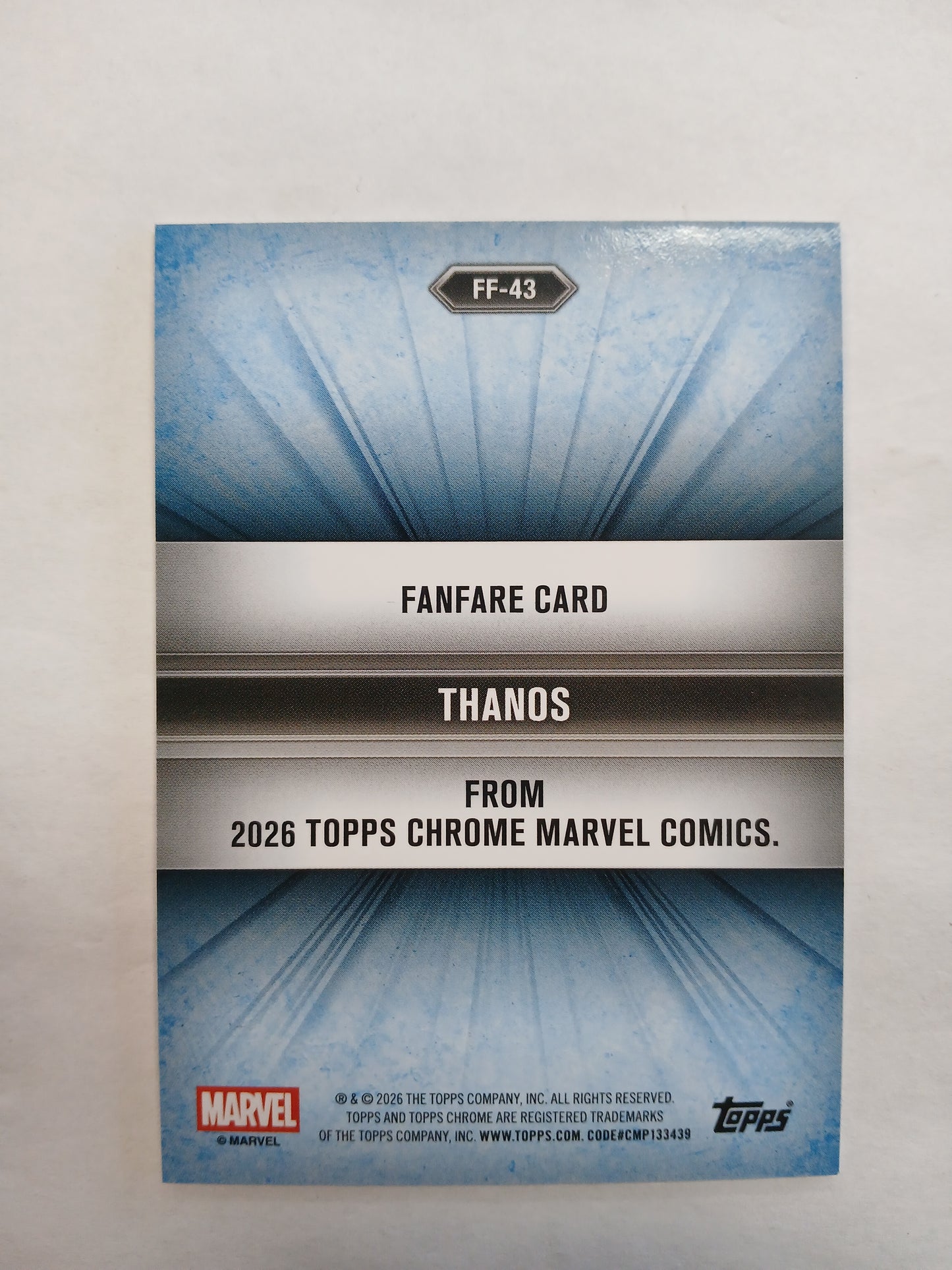 2026 Topps Chrome Fanfare Thanos Gold Glitter #/50