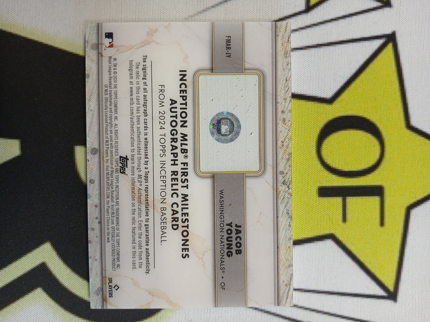 2024 Topps Inception Jacob Young First Milestones Rookie On Card Auto #/99