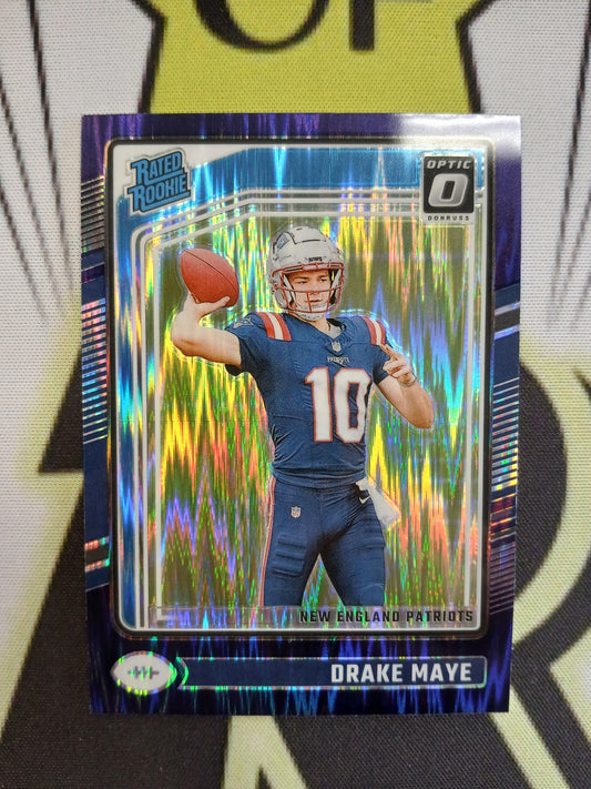 2024 Donruss Optic Drake Maye Rated Rookie Purple Shock No. 229