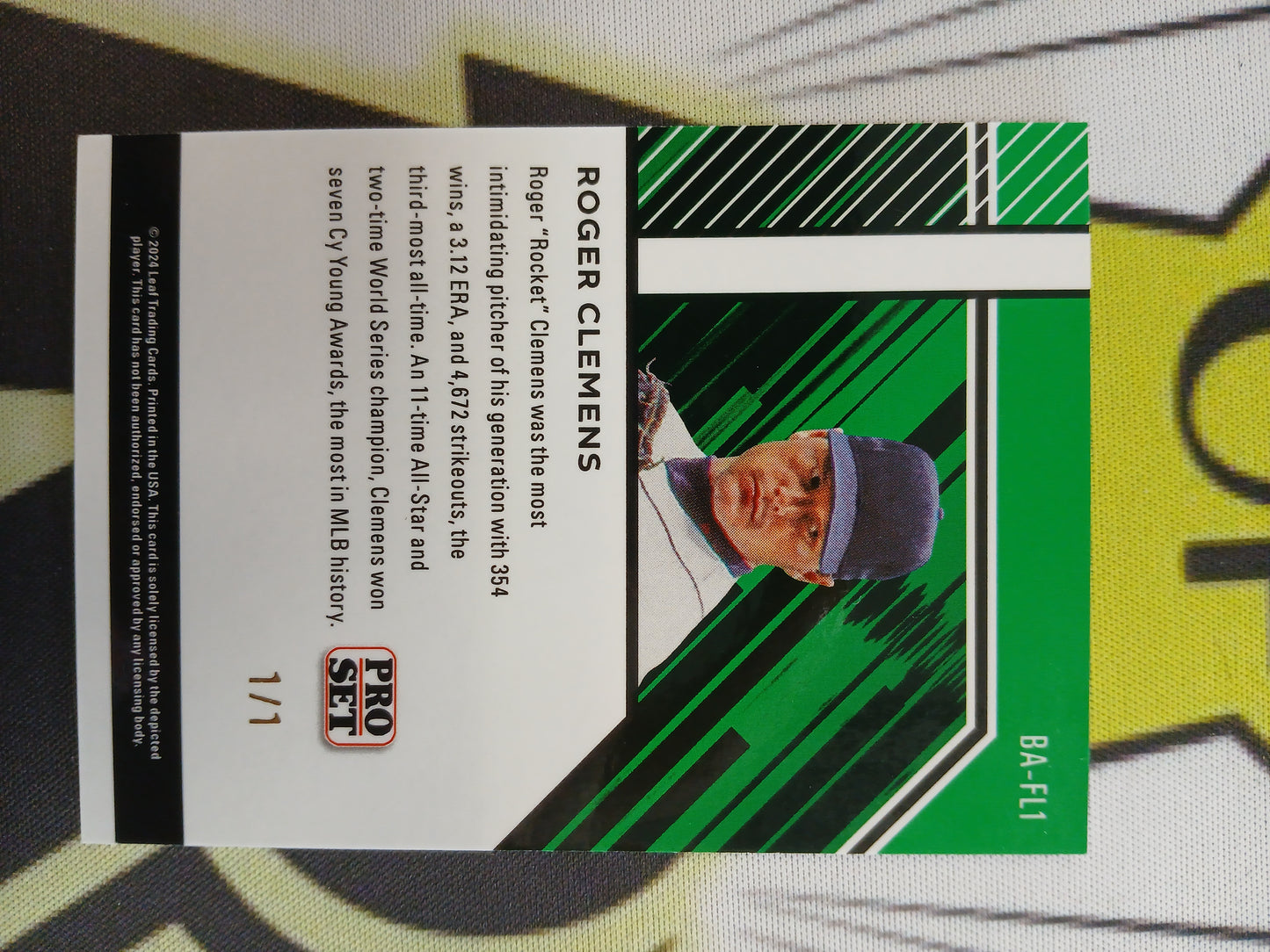 2024 Leaf Pro Set Roger Clemens Orange #1/1 One of One