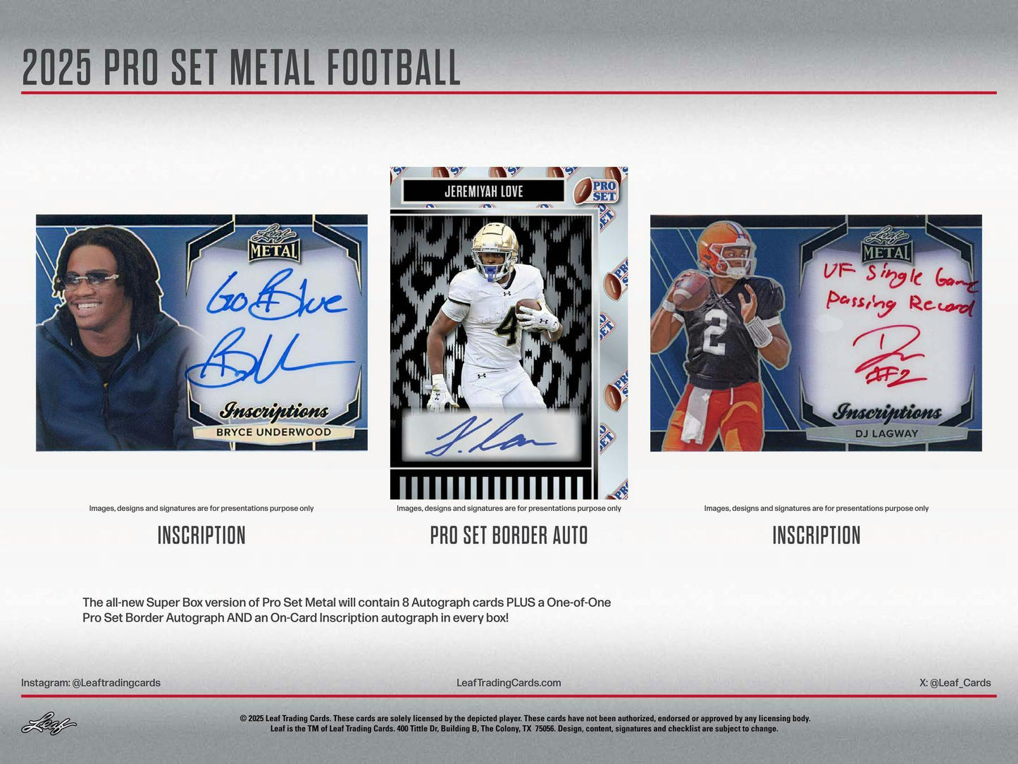 2025 Leaf Pro Set Metal Football (1) Hobby Box