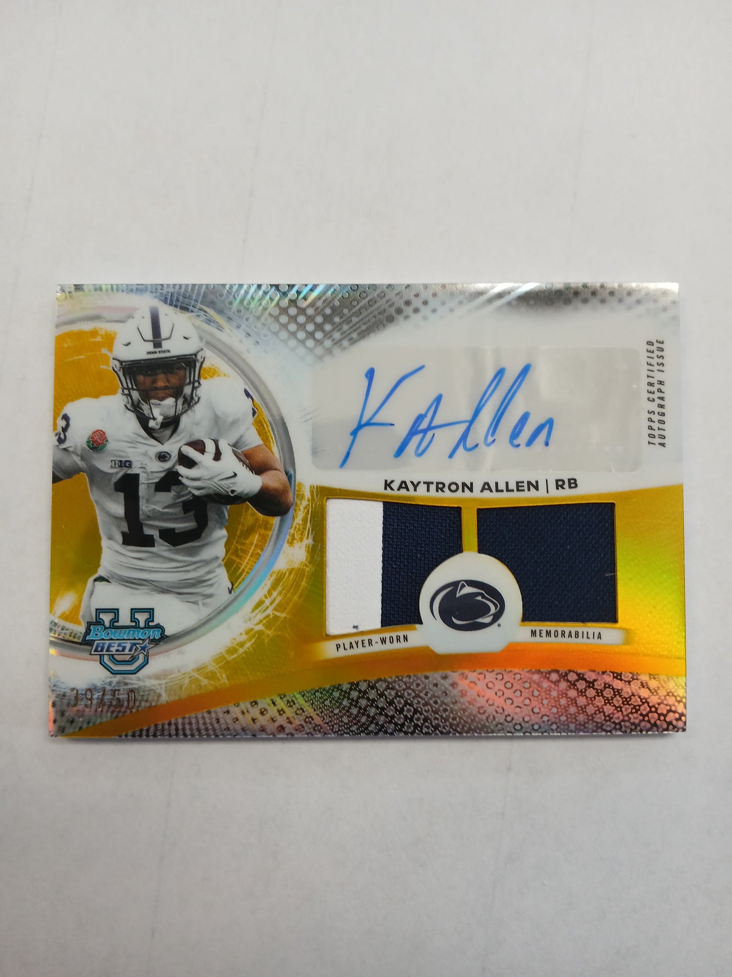 2025 Bowman Best U Kaytron Allen Gold Refractor Dual Patch Auto #/50