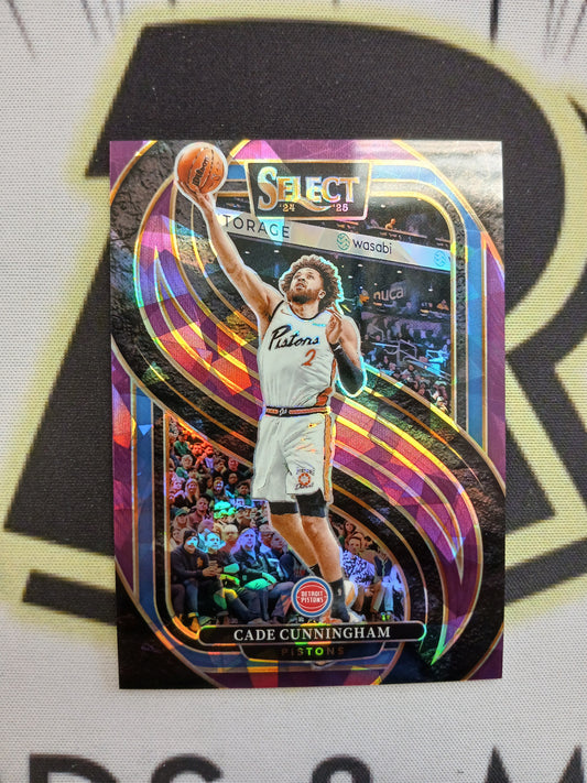 2024 Select Cade Cunningham Premier Level Purple Cracked Ice Jersey Number Match #2/99
