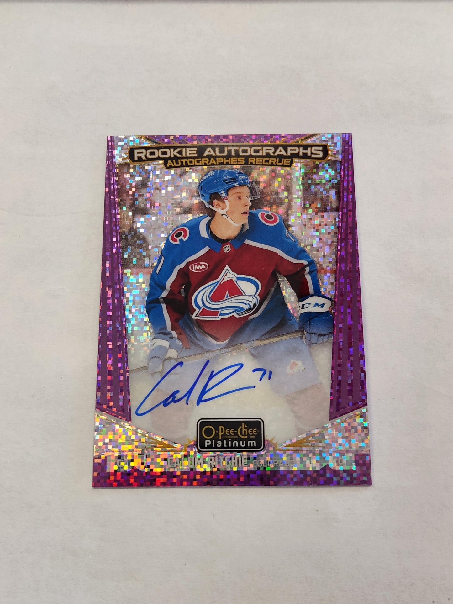 2024 Upper Deck O-Pee-Chee Platinum Calum Ritchie Violet Pixels On Card Rookie Auto #/65