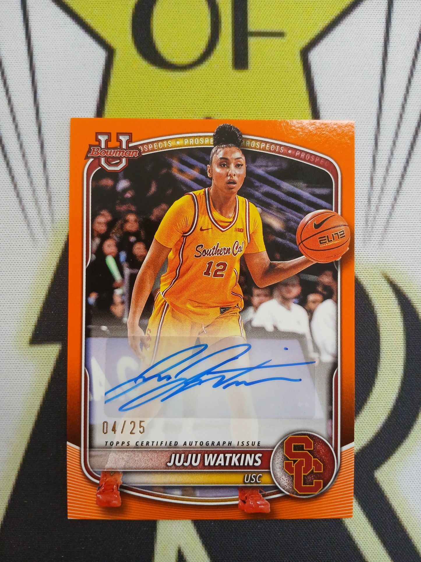 2025 Bowman U Juju Watkins Prospects Orange Auto #/25 Jersey Color Match