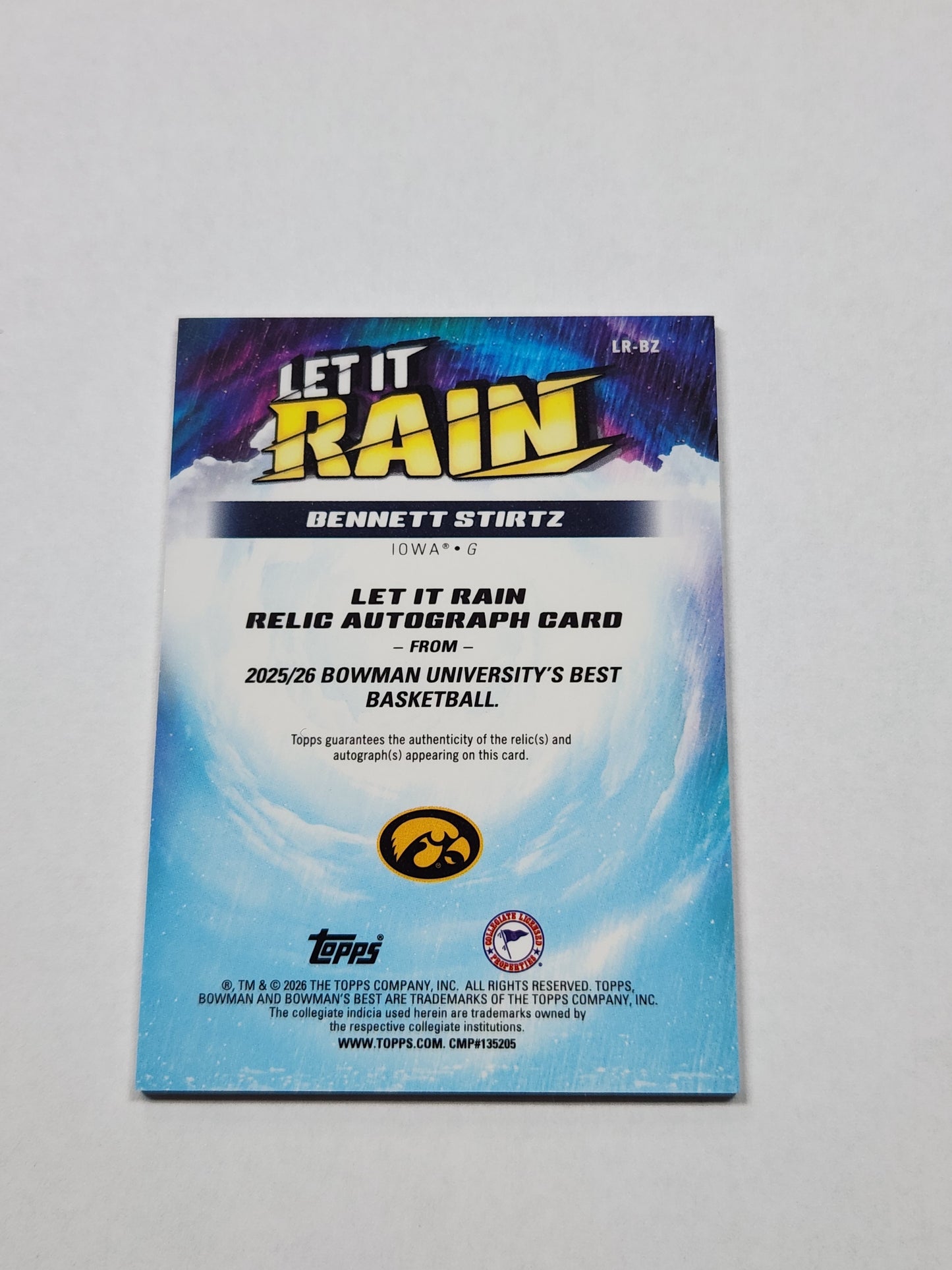 2026 Bowman Best U Bennett Stirtz Let It Rain Patch Auto Gold Refractor #/50