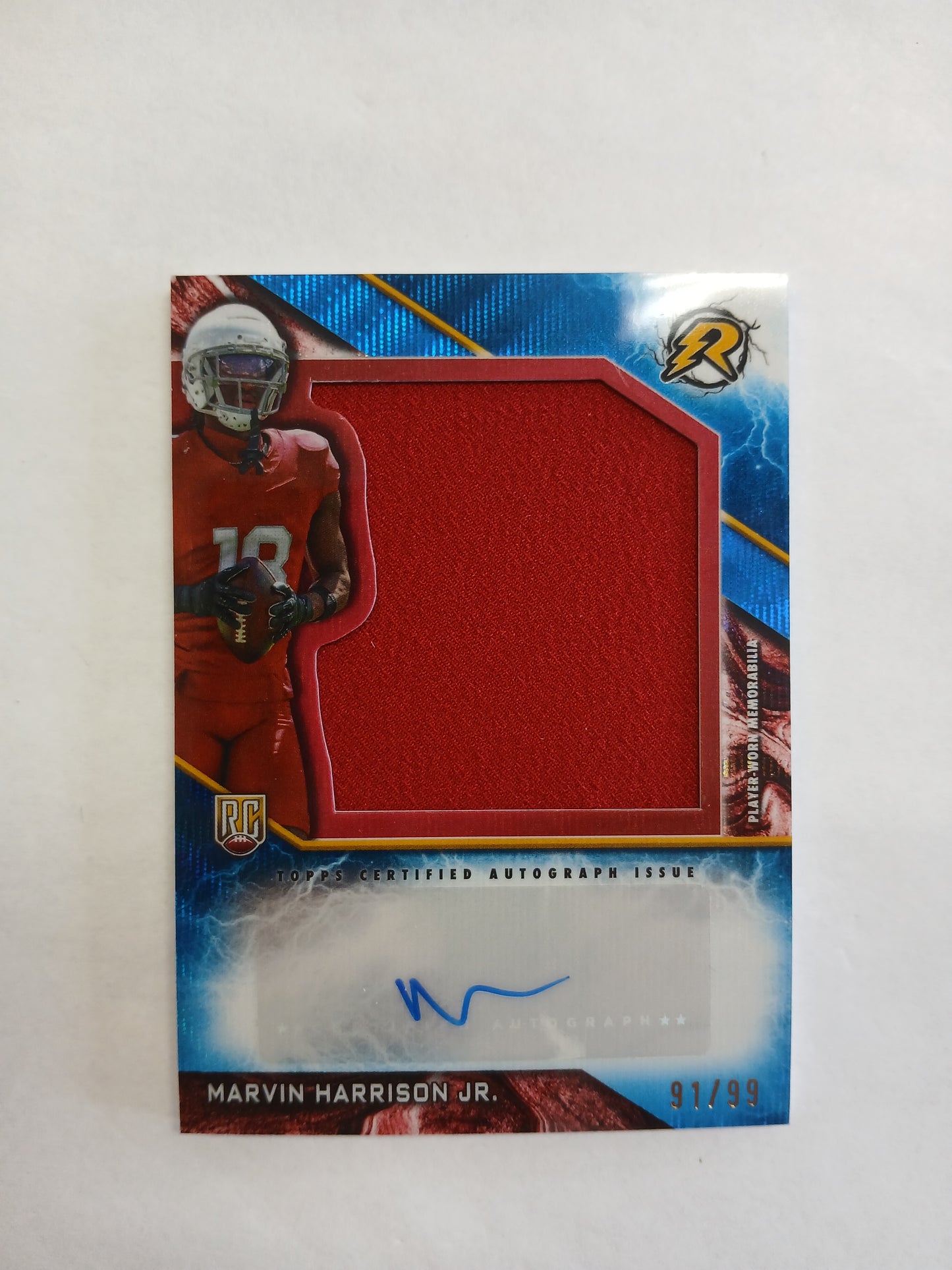 2025 Topps Resurgence Marvin Harrison Jr Rookie Patch Auto Blue Wave #/99