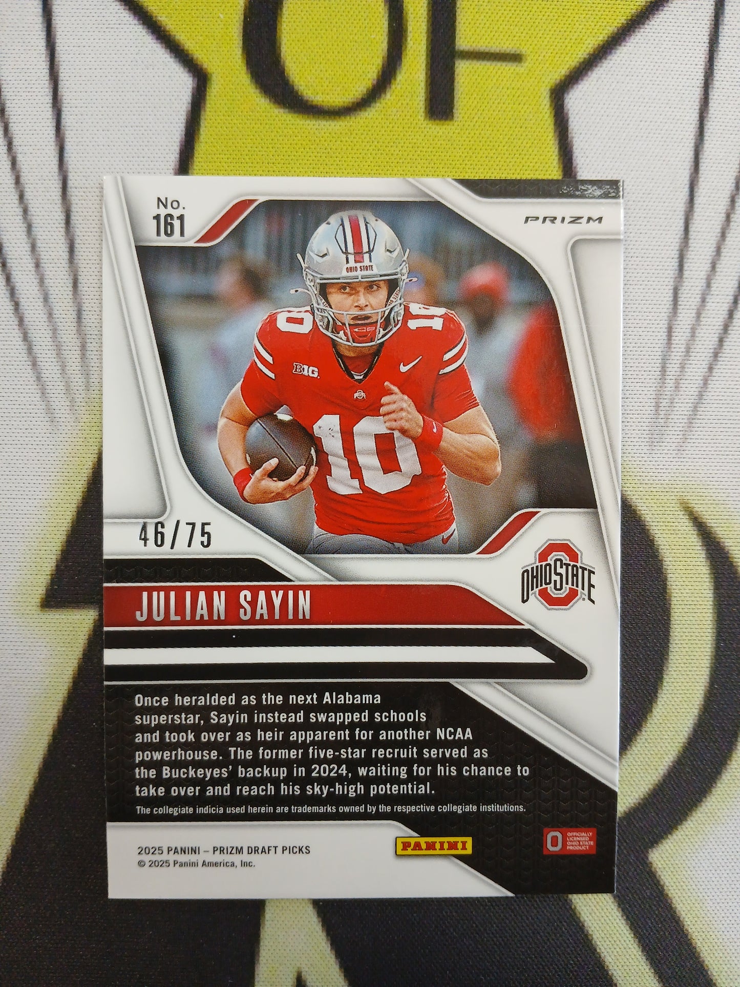 2025 Prizm Draft Picks Julian Sayin Rated Prospect Orange Pulsar #/75