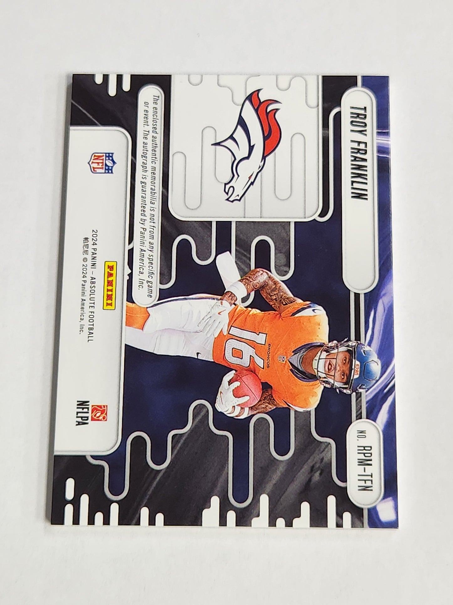 2024 Absolute Troy Franklin Rookie Premier Rookie Triple Color Triple Patch Auto #/99