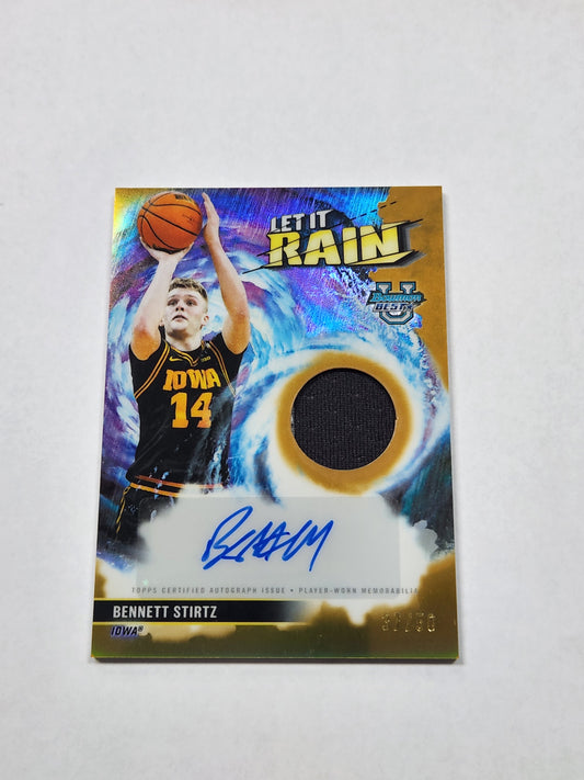 2026 Bowman Best U Bennett Stirtz Let It Rain Patch Auto Gold Refractor #/50