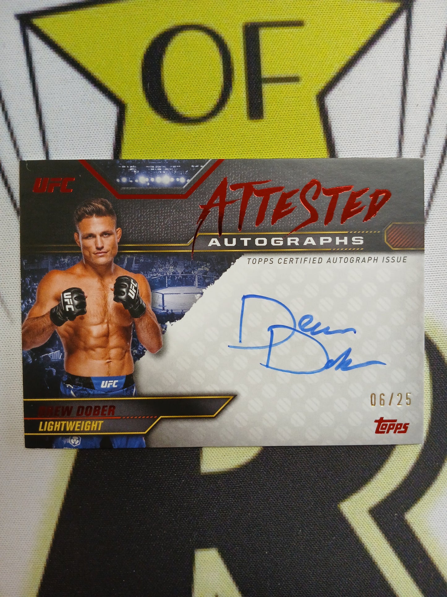 2024 Topps UFC Drew Dober Attested Autographs On Card Auto Red #/25