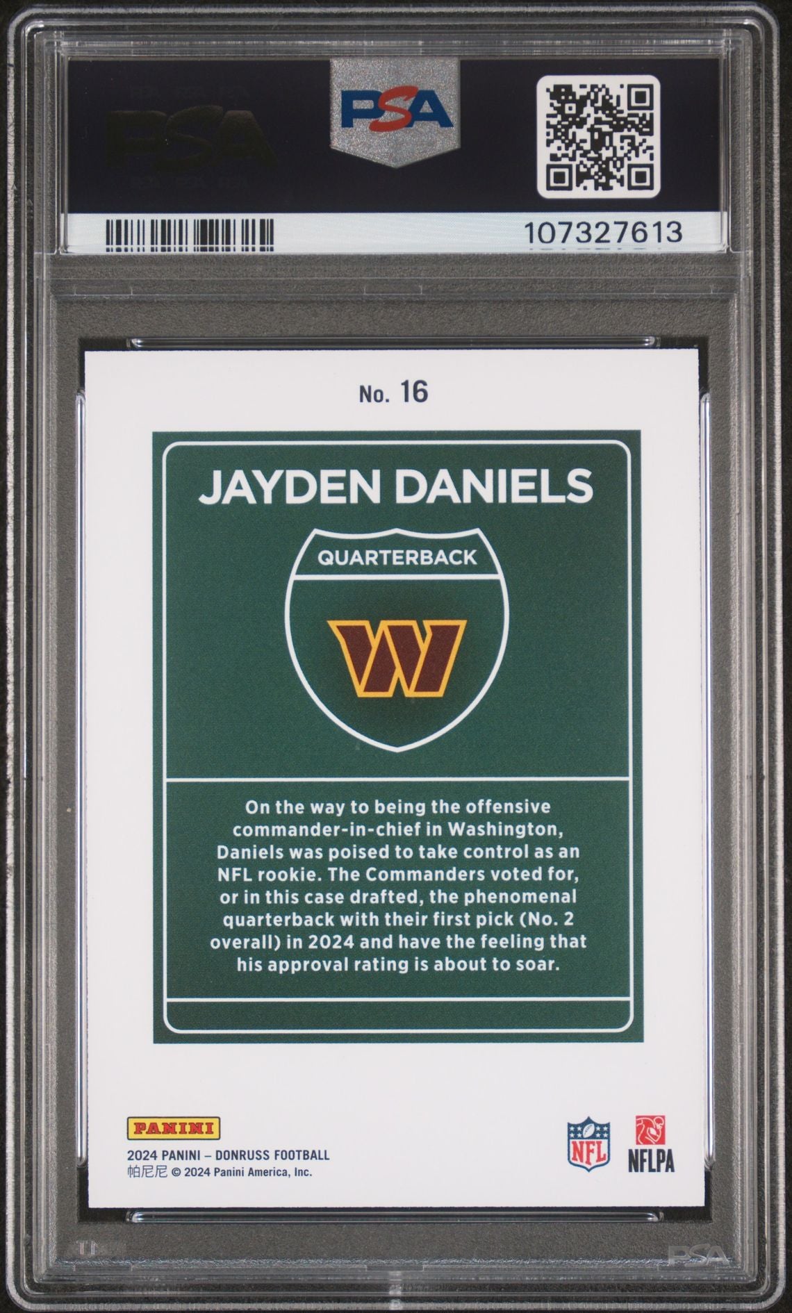 2024 Donruss Jayden Daniels RC Downtown # 16 PSA 9