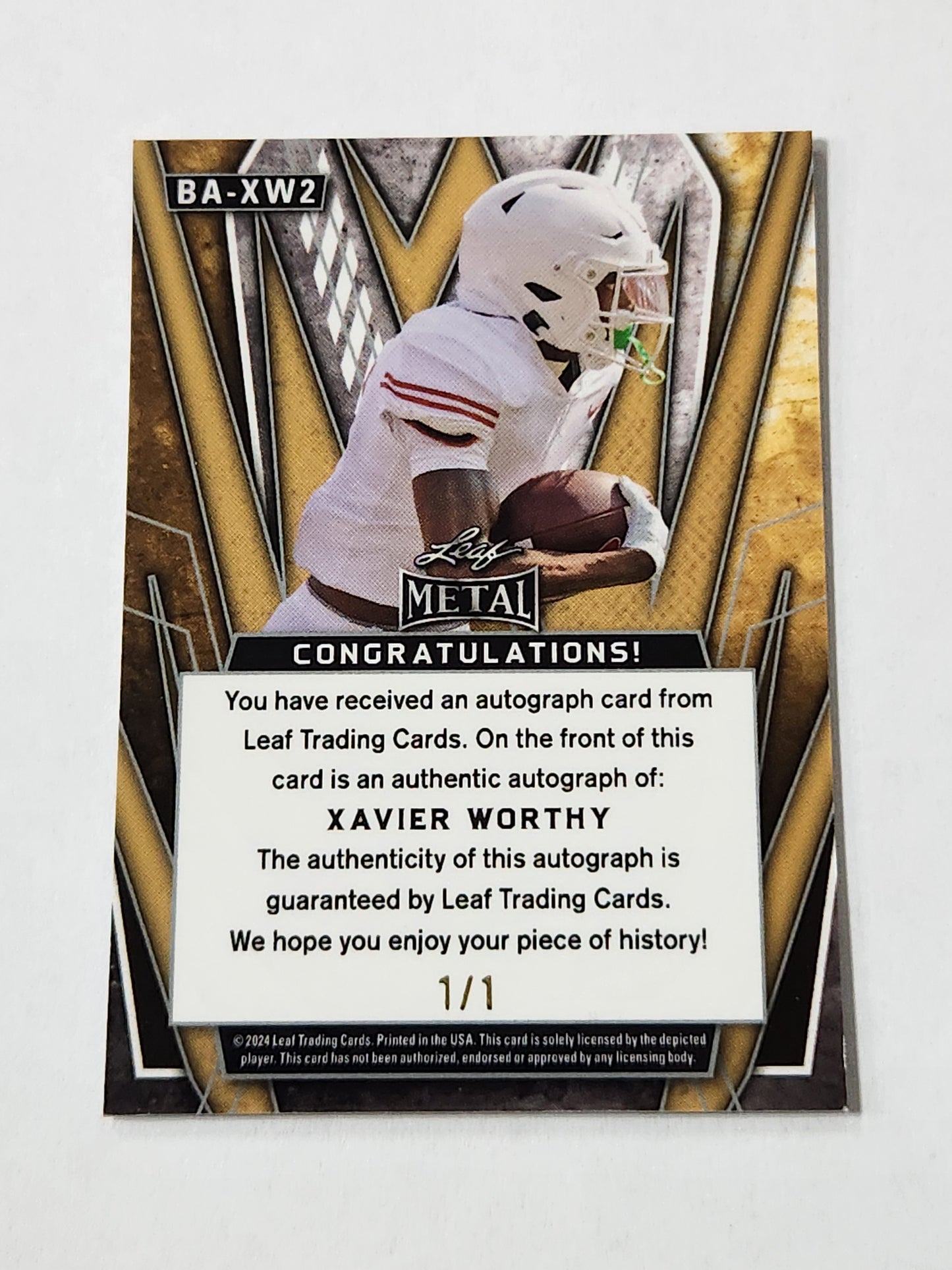 2024 Leaf Metal Xavier Worthy Auto 1/1