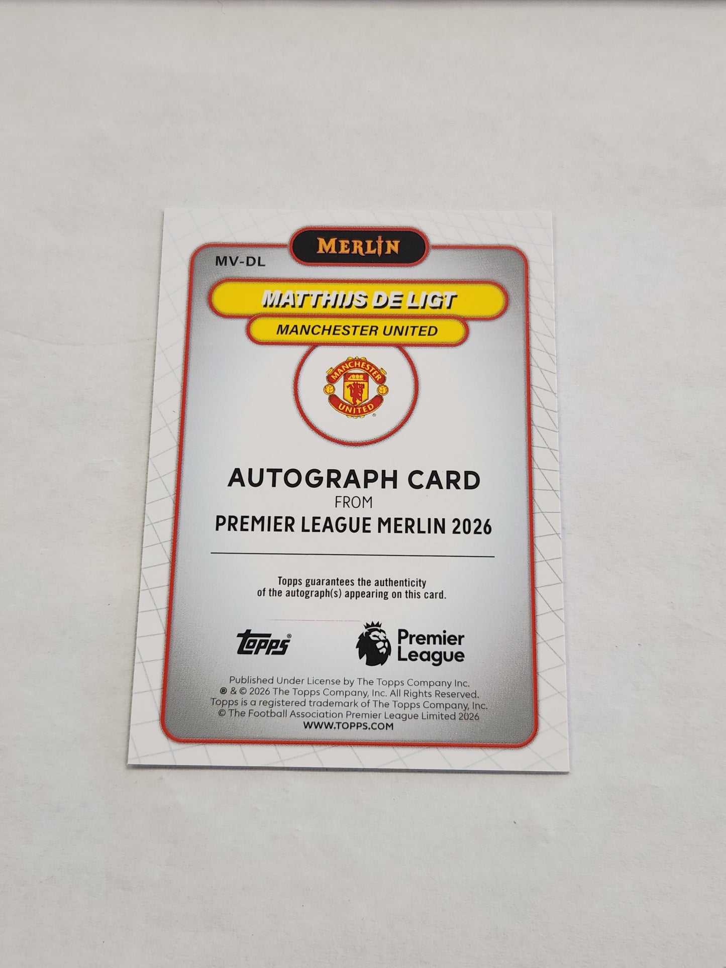 2026 Topps Merlin Matthijs De Ligt Refractor Auto