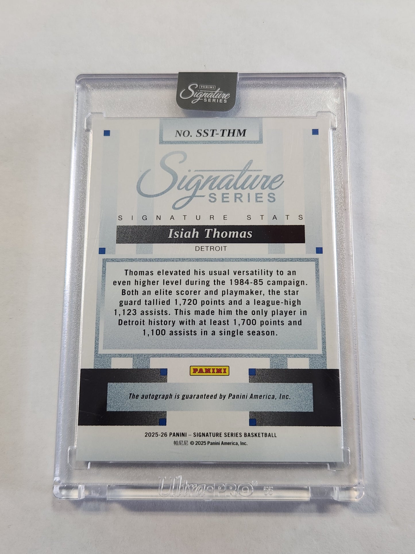 2025 Signature Series Isiah Thomas Signature Stats Cracked Ice On Card Auto #/15