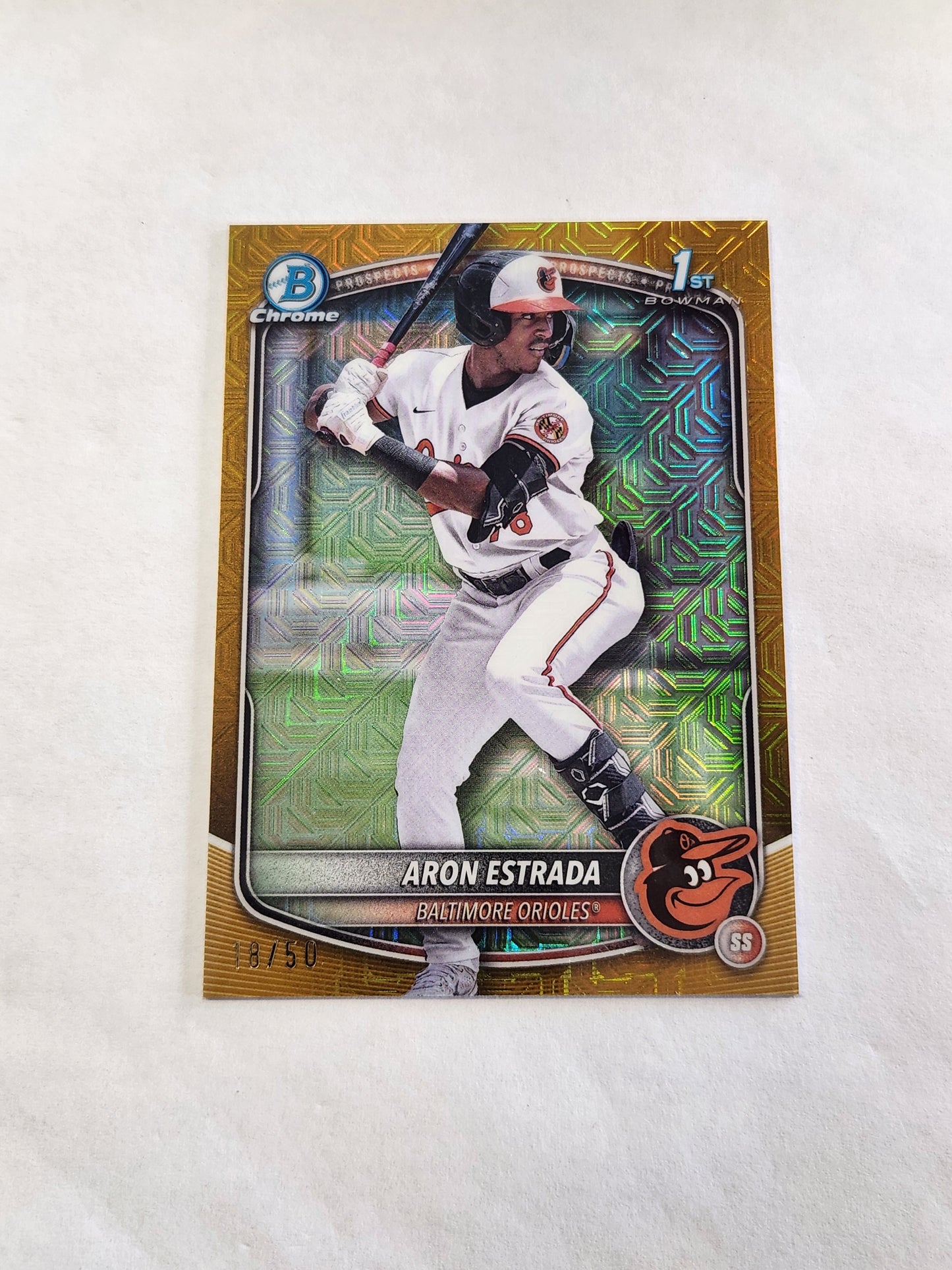 2025 Bowman Chrome Aron Estrada 1st Bowman Gold Mojo Refractor #/50