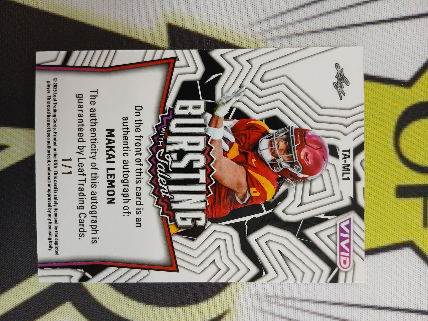 2025 Leaf Vivd Makai Lemon Bursting With Talent Auto Yellow #1/1 One of One